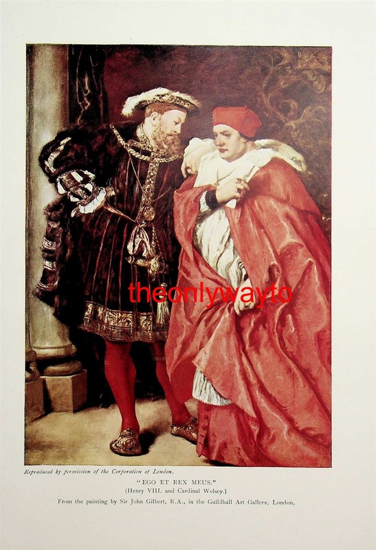 Henry VIII. and Cardinal Wolsey, Book Illustration (Print), c1920