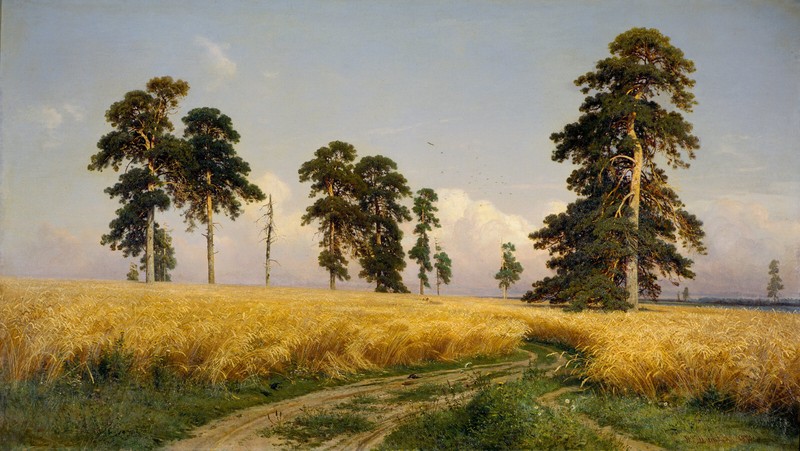 Ivan Shishkin Rye Fields 1878 Russian Farmland Landscape Fine Art Print 17″x22″