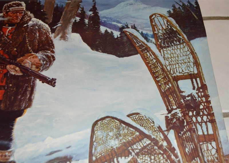 1954 A. Friberg Canadian Mountie RCMP on snowshoes with rifle Northwest Paper gallery