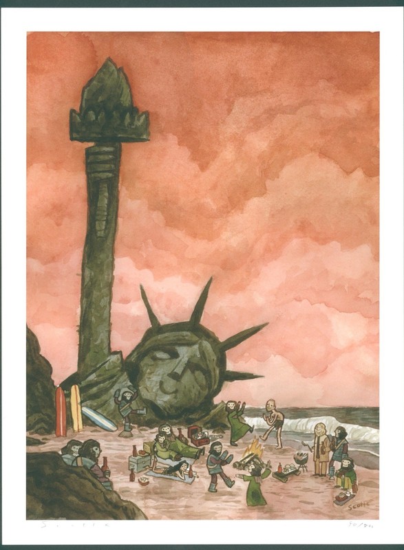 Scott C Campbell Planet Of The Apes “Party Planet” Art Print Signed Numbered