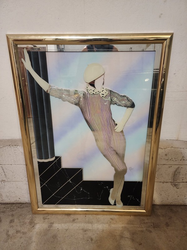 Jon Gilmore Signed 3D Art Deco Shadowbox Wall Art 1991 – 45″x33″