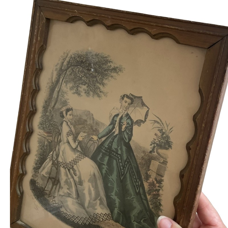La Mode Illustrée Fashion Print Framed Antique Victorian Artwork Leroy Imp Paris gallery