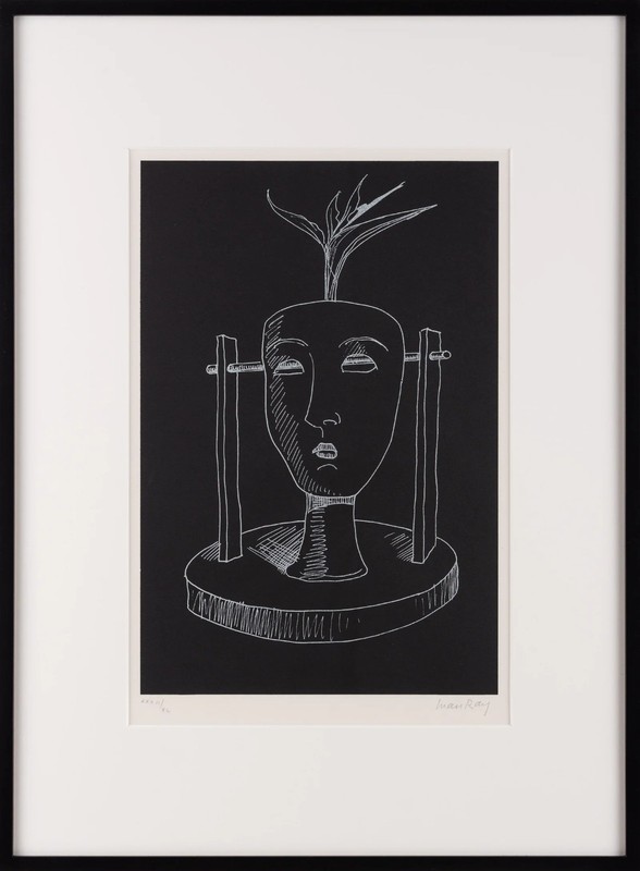 Man Ray Les Six Masques Voyants Plate VI Lithograph 1970 Signed Limited 40
