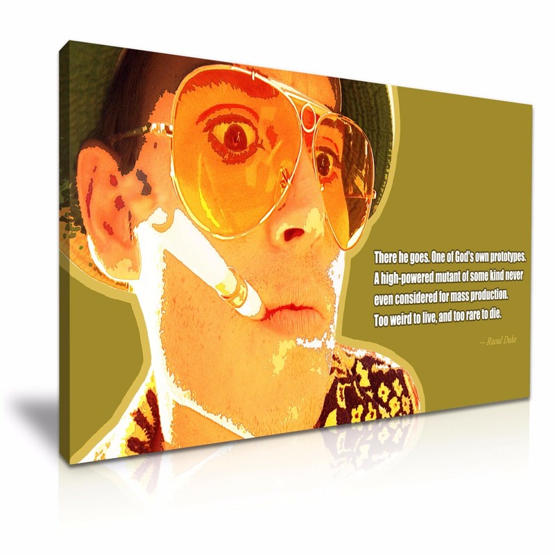 Fear and Loathing in Las Vegas Quote Stretched Canvas 76x50cm / 30X20 Inch