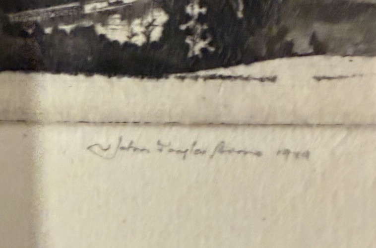 John Taylor Arms God's Mirror Signed Etching in Original 1944 Christmas Card gallery