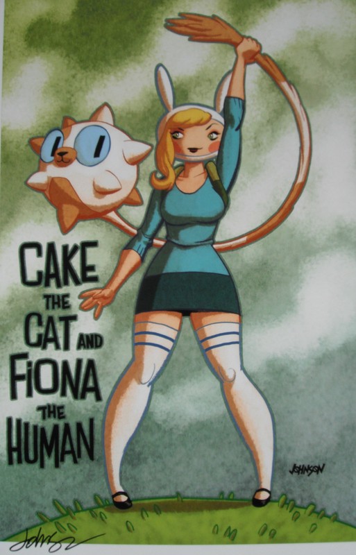 DAVE JOHNSON rare ADVENTURE TIME print SIGNED limited Full COLOR Art LAST ONE!