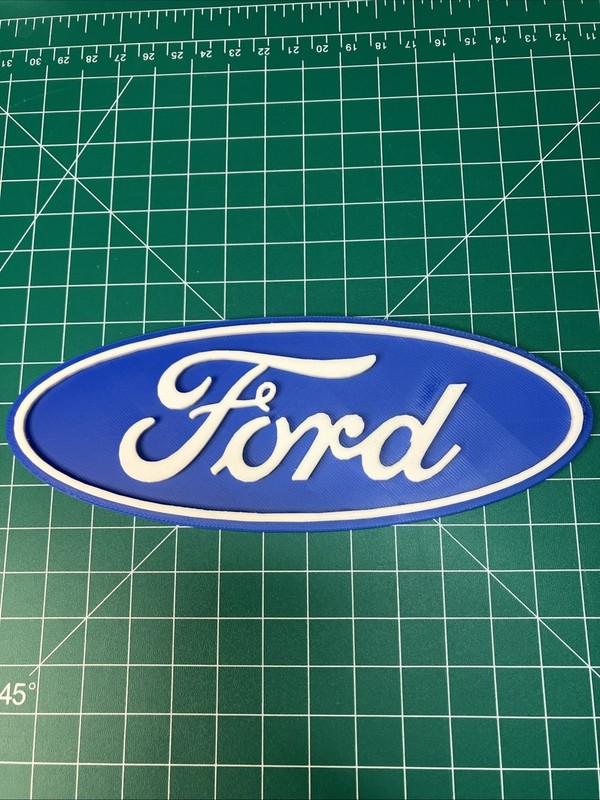 3D Printed Ford Car Truck Vehicle Emblem Logo Sign Display Fan Art