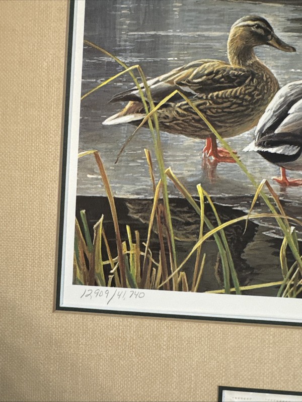 1 ROBERT BATEMAN LIMITED EDITION 85 Mallard Duck Pair SIGNED/NUMBERED Stamp vtg gallery