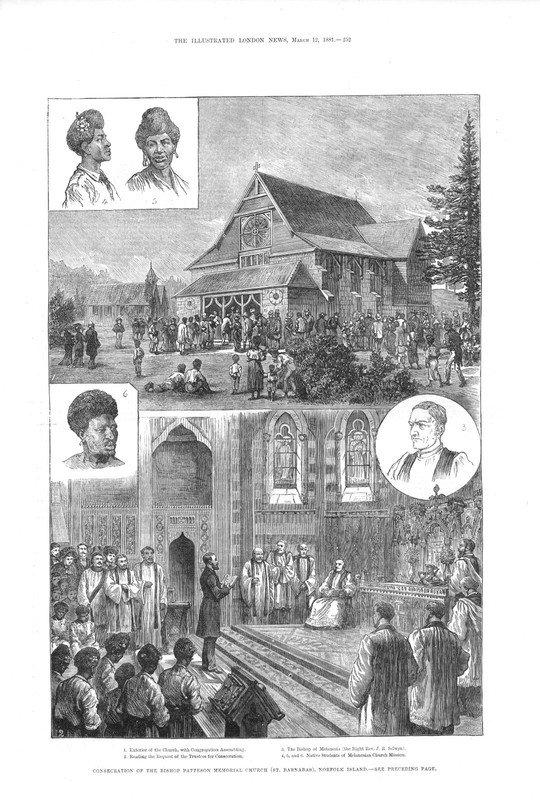 Consecration of the Bishop Patteson Memorial Church, Norfolk Island – 1881