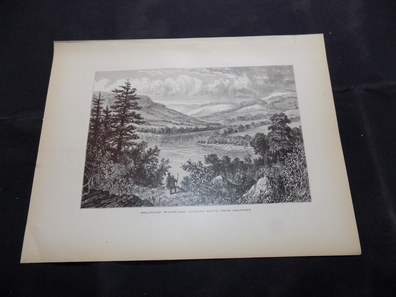 1872 Antique Print / DELAWARE WATER GAP, LOOKING SOUTH FROM SHAWNEE