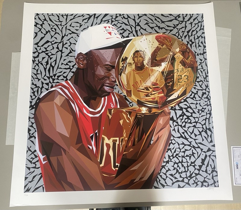 Madsteez Trophy Love Oversized Art Print Michael Jordan Signed Numbered 1/23 COA gallery