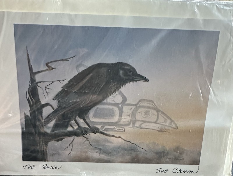 Sue Coleman The Raven Signed Art Card