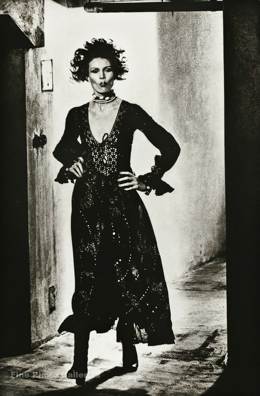 1970 Vintage HELMUT NEWTON Female Fashion Milan Italy Duotone Photo Art 12X16