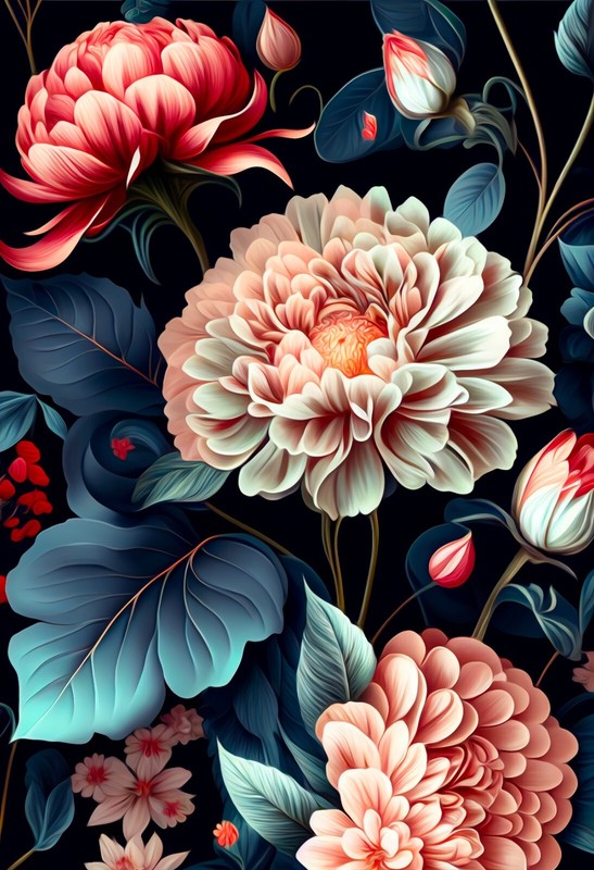 A3 Size Flowers Colourful Floral Botanical Wall Art Print Poster Home Decor