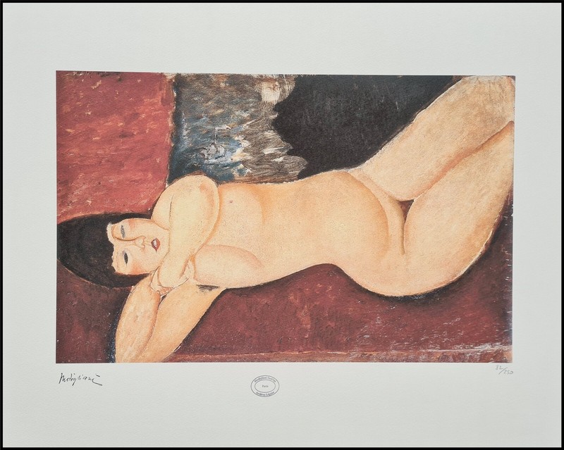 Amedeo Modigliani * nude lying * 50×40 cm * signed lithograph * limited # 82/250