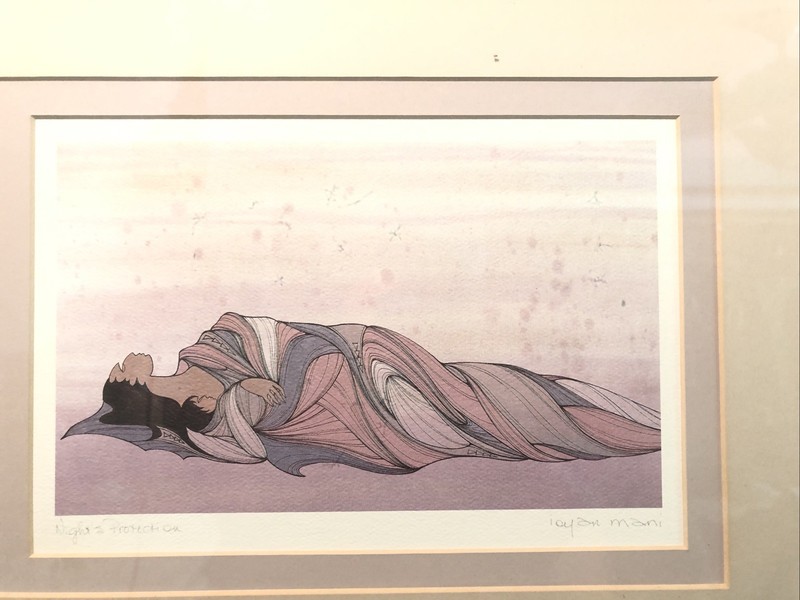 Ioyan Mani Night’s Protection Maxine Noel Canada First Nations Framed Matted Art gallery