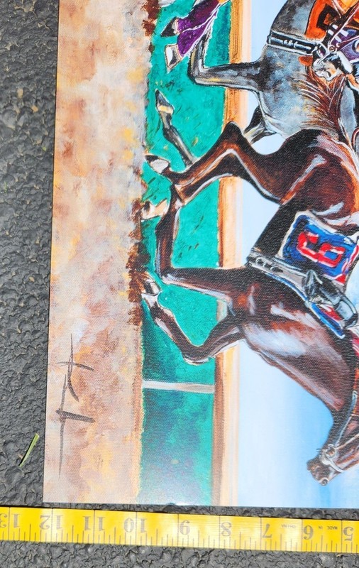 Woodford Reserve Horse Racing Cardboard Poster By Michael Schwab 12"x34" gallery