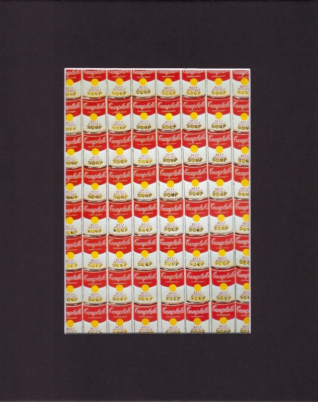 8X10″ Matted Print American Art Picture: Andy Warhol, Campbell’s Soup Cans, 1962