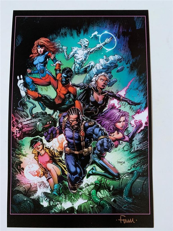 SDCC 2022 SIGNED Litho Art Print by David Finch Uncanny X-men # 1 Variant Cover