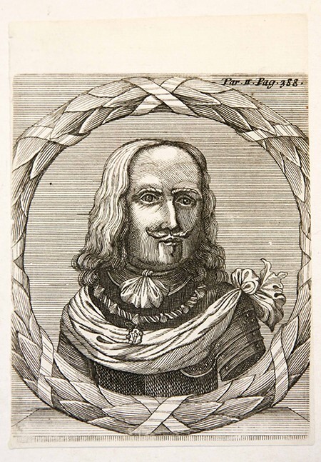 Antique Etching - Portrait in Oval of Michiel de Ruyter - Unknow Maker