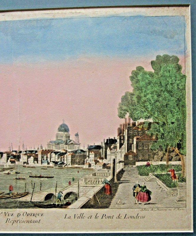 c1780 Vue d'Optique Panorama City Thames London Bridge St Pauls Ships Daumont gallery