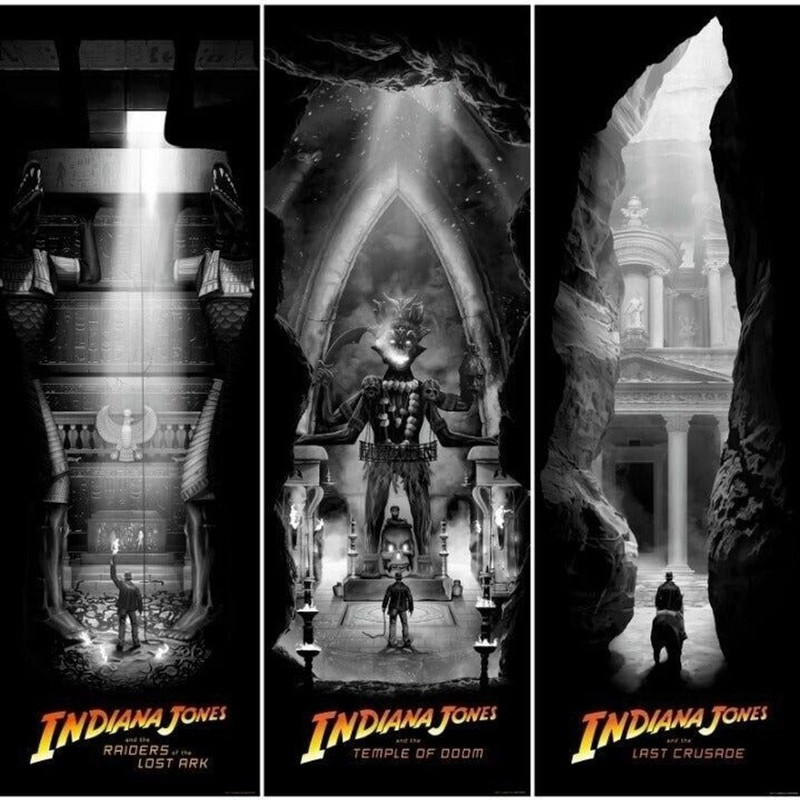 Indiana Jones Trilogy Variant ART PRINT BottleNeckGallery Ben Harman limited 100