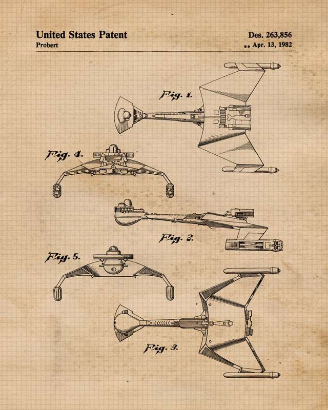Vintage Starship Patent Prints,Unframed Photos, Wall Art Decor Gifts for Home(5)