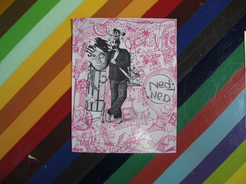 vtg 1980s art show music postcard / flyer – NYC East Village Ruscha Vox Populi