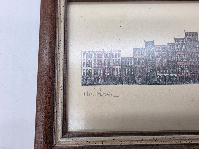 PHIL PONDER Framed PRINT Front Street NASHVILLE TENNESSEE 9.25" X 4.5" Wall Art gallery