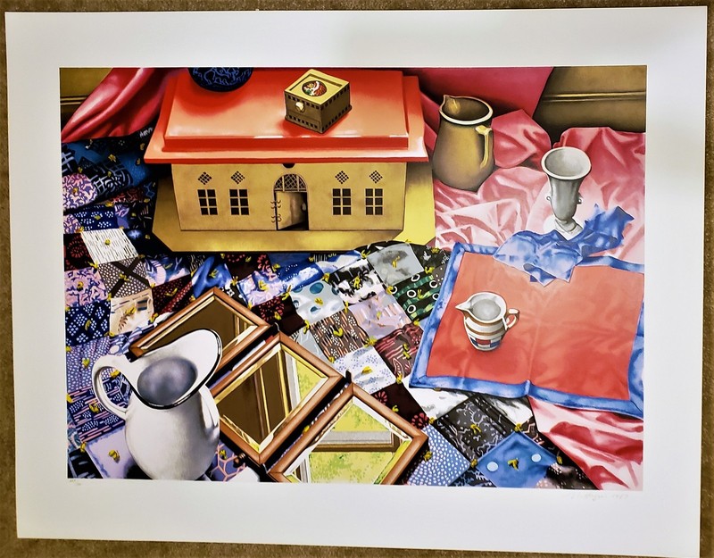 NANCY HAGIN Original HAND SIGNED SCREENPRINT Tin Doll House 69/120 BIG SERIGRAPH