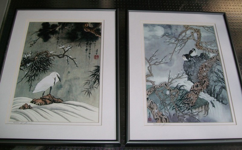 Chinese Asian Birds Nature Prints Signed Numbered Custom Framed gallery