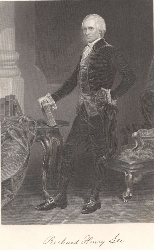 Richard Henry Lee – Founding Father – Original 1862 Engraving Alonzo Chappel