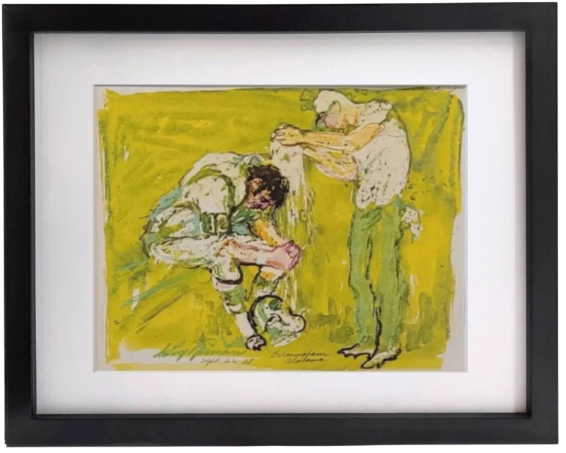 LEROY NEIMAN Joe Namath-Birmingham Framed Vintage Plate Signed Art Print