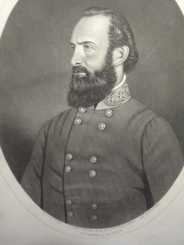 ANTIQUE RARE CONFEDERATE GENERAL STONEWALL JACKSON ENGRAVING BY A. B. WALTER VG gallery