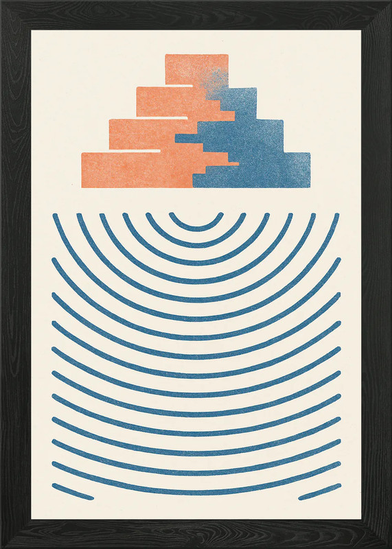 Abstract Geometric Shapes with Conc Framed Wall Art Poster Canvas Print Picture