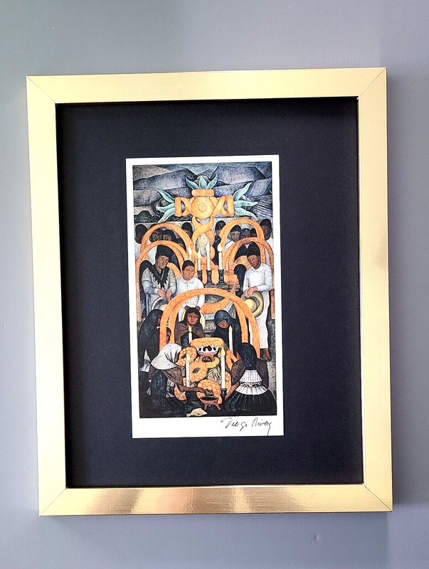 DIEGO RIVERA | VINTAGE BEAUTIFUL PRINT from MEXICO + 14x11in. + FRAMED