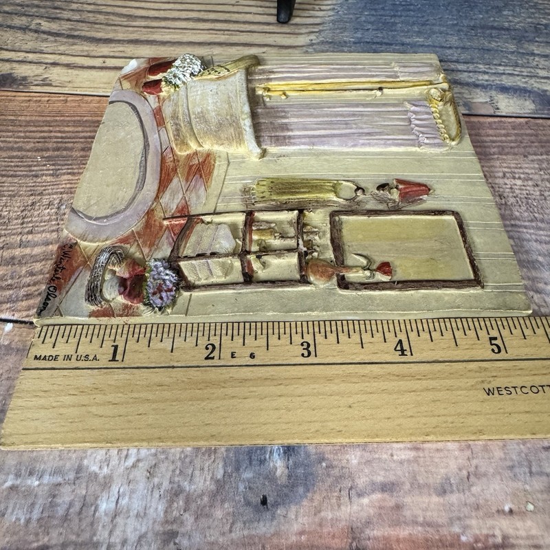 C Winterle Olson 3D Wall Art Resin Plaque Painting Bathroom Signed Kitschy-READ gallery