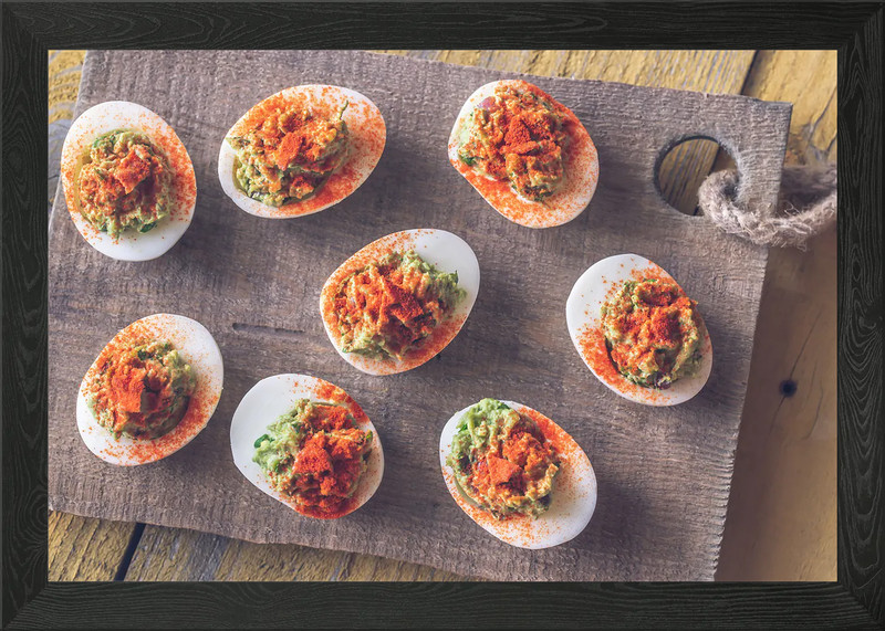 Guacamole deviled eggs Framed Wall Art Poster Canvas Print Picture