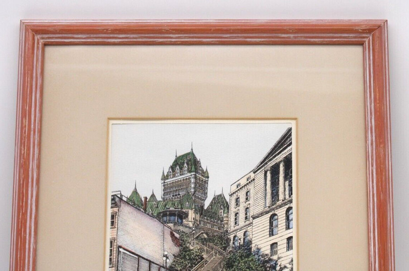 Le Chateau Frontenac Quebec Hand-Colored Etching Signed Alain Couture gallery