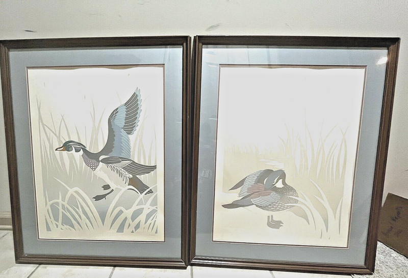 DENISE DUCHEIN HARRIS Signed VINTAGE WATERFOWL DUCK Framed