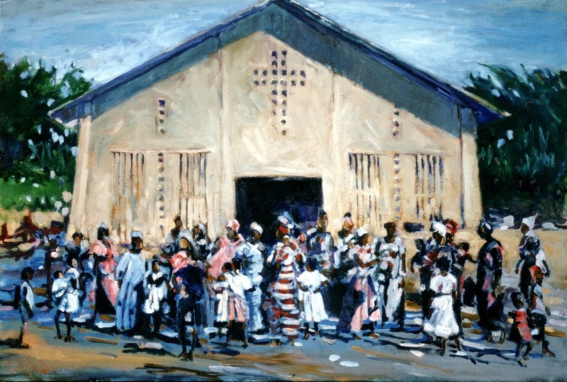Black African American CHURCH Gathering 8 x 10″ ULTRA PREMIUM SATIN Print