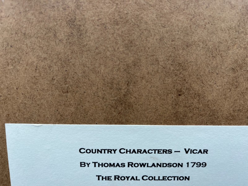 Country characters, VICAR, framed print, 30 x 24 cm wide. gallery