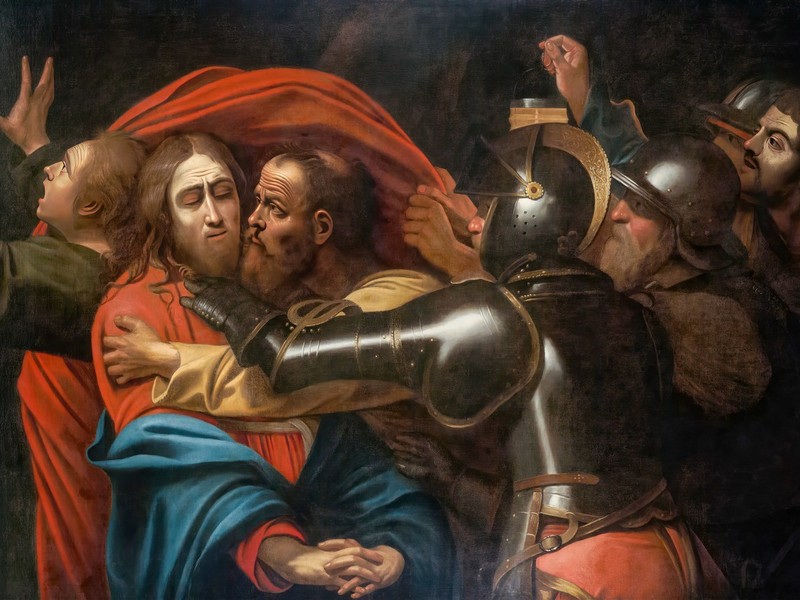 Caravaggio - The Taking of Christ 17Th Century - Art Print on Paper or Canvas gallery