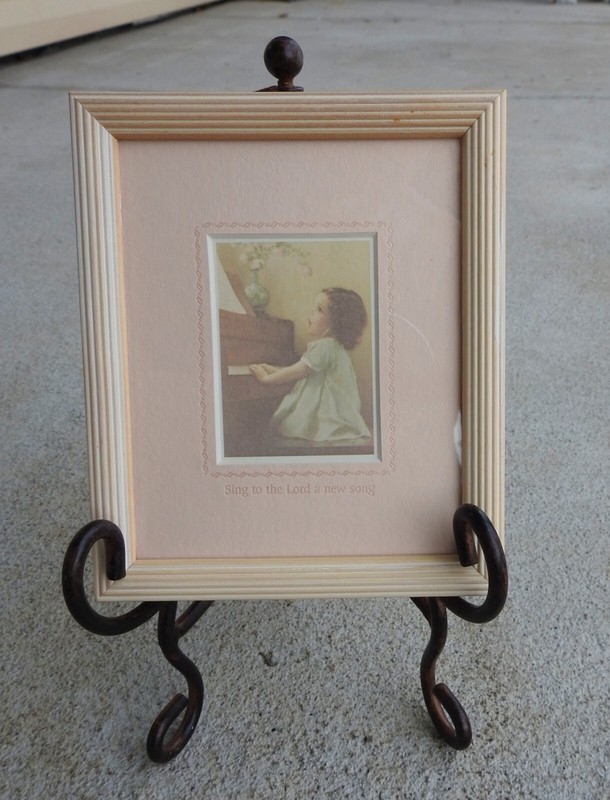 Small Girl Piano Sing to the Lord a new song Framed Picture 6 1/4″ X 5 1/4″