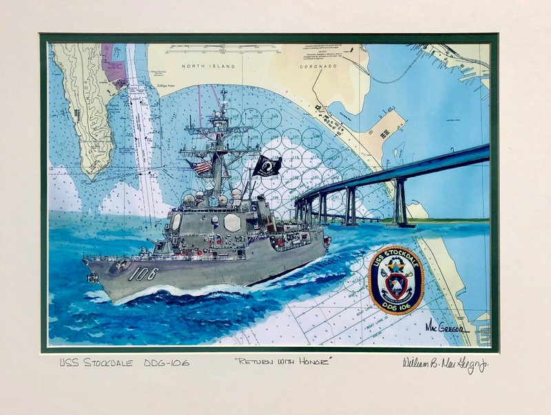 USS Stockdale DDG 106 Art Print US Navy Destroyer Ship veteran wall decor gift