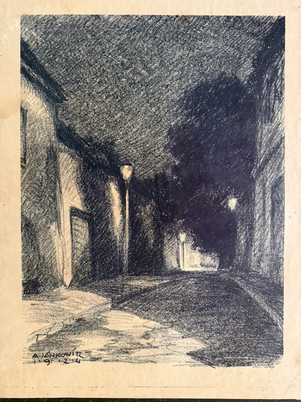 A. Jankowitz Austria Slovenia Lithography 1924 Signed