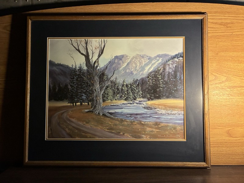 Paul Freeman 1992 Original Landscape Oil Painting 100/250 Mountain River Scene
