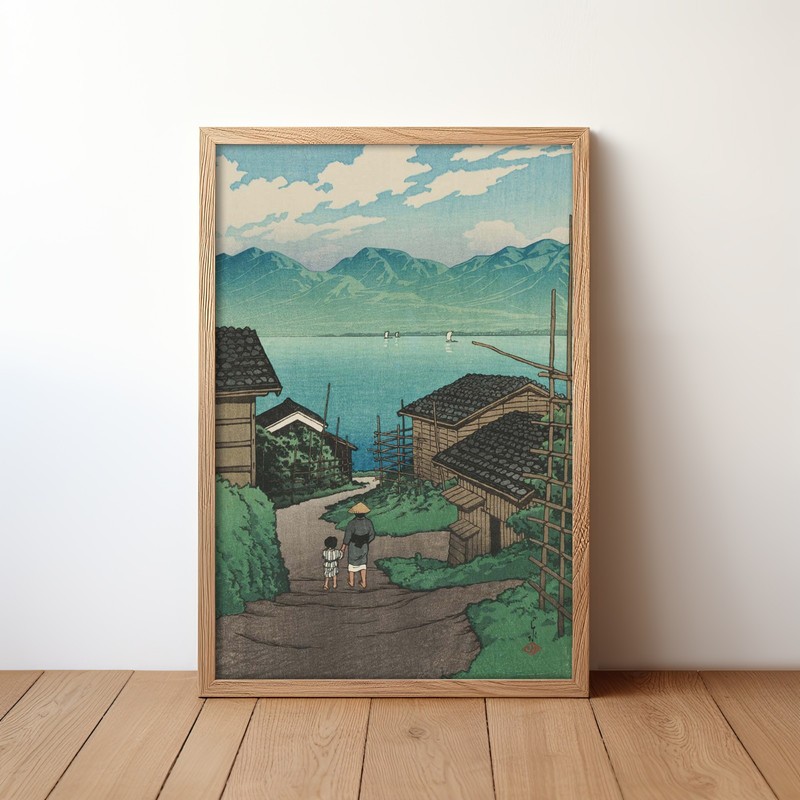 Kamo Village on Sado Island by Kawase Hasui, Canvas Art Print, Landscape