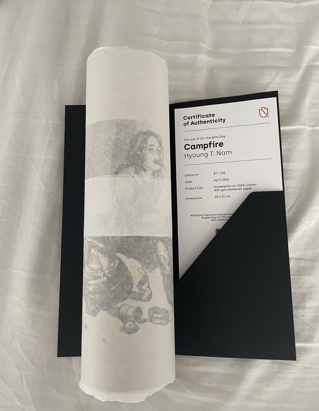 The Last of Us Campfire Screen Print Cook and Becker Hyoung T. Nam