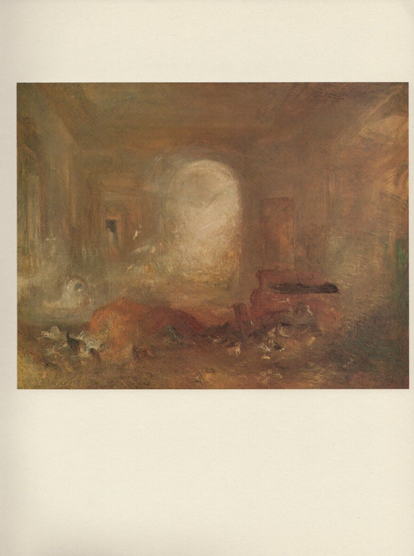 1976 Vintage TURNER «INTERIOR AT PETWORTH» TIPPED COLOR Art Print Lithograph